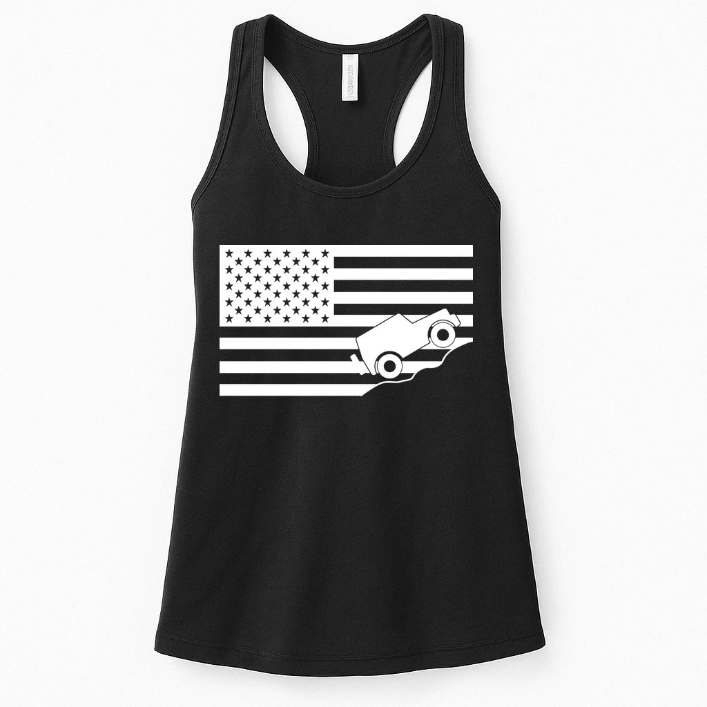 US Truck Simple Off-Roading Flag Womens Tank Top