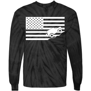 US Truck Simple Off-Roading Flag Tie-Dye Long Sleeve Shirt