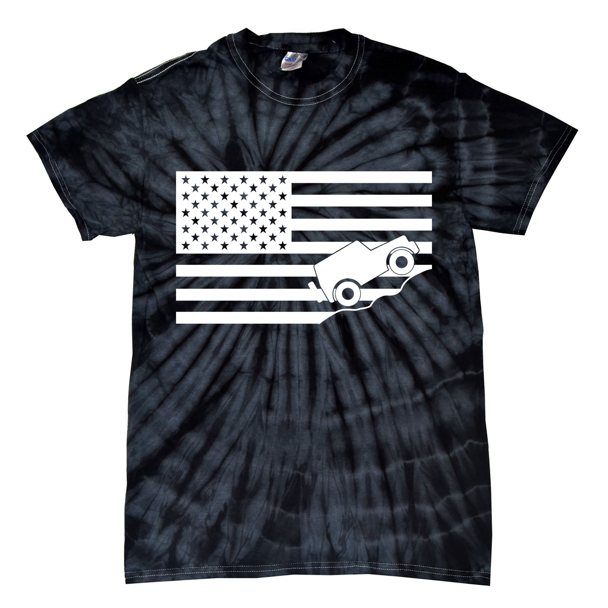 US Truck Simple Off-Roading Flag Tie-Dye T-Shirt