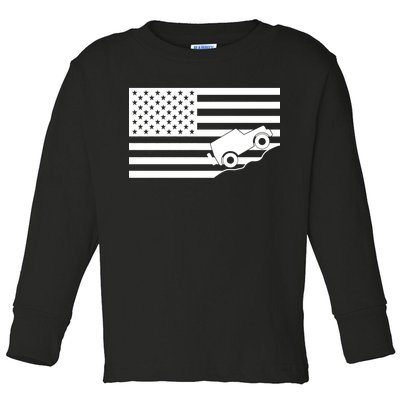 US Truck Simple Off-Roading Flag Toddler Long Sleeve Shirt