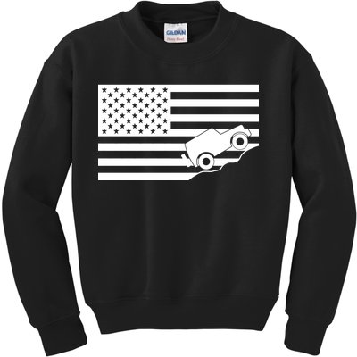 US Truck Simple Off-Roading Flag Kids Sweatshirt