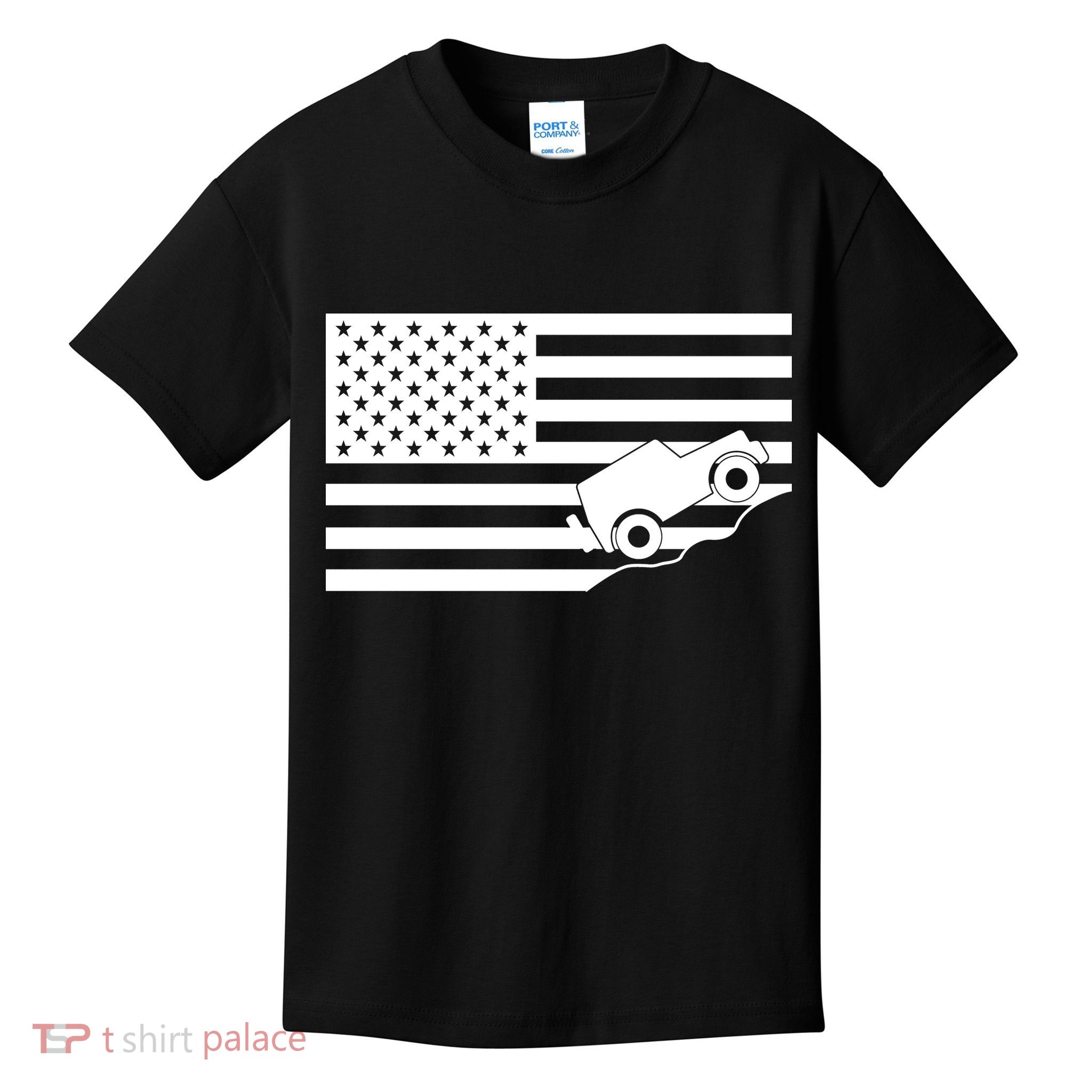 US Truck Simple Off-Roading Flag Kids T-Shirt