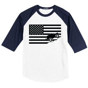 US Truck Simple Off-Roading Flag Baseball Sleeve Shirt