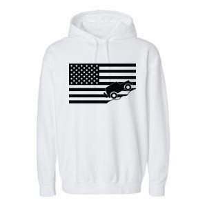 US Truck Simple Off-Roading Flag Garment-Dyed Fleece Hoodie