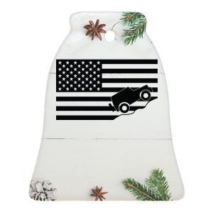 US Truck Simple Off-Roading Flag Ceramic Bell Ornament