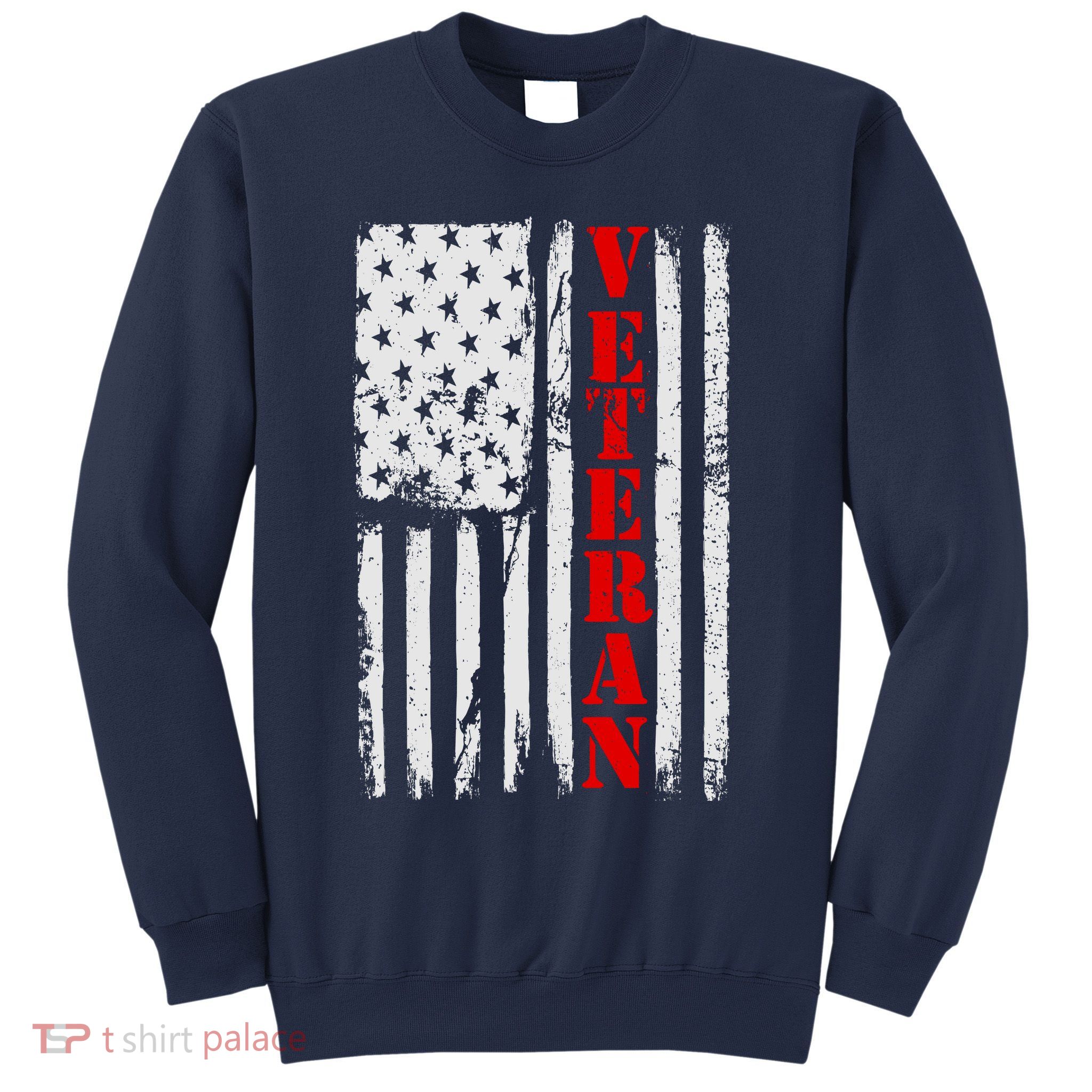 US Veterans Vintage American Flag Sweatshirt