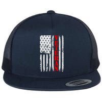 US Veterans Vintage American Flag Flatbill Hat