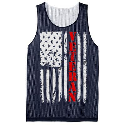 US Veterans Vintage American Flag Mesh Reversible Basketball Jersey Tank