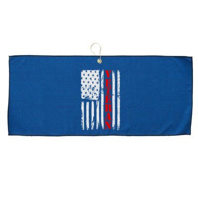 US Veterans Vintage American Flag Large Microfiber Waffle Golf Towel