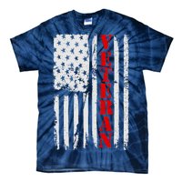 US Veterans Vintage American Flag Tie-Dye T-Shirt