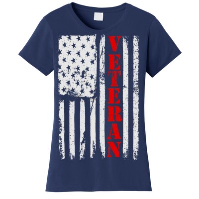 US Veterans Vintage American Flag Women's T-Shirt