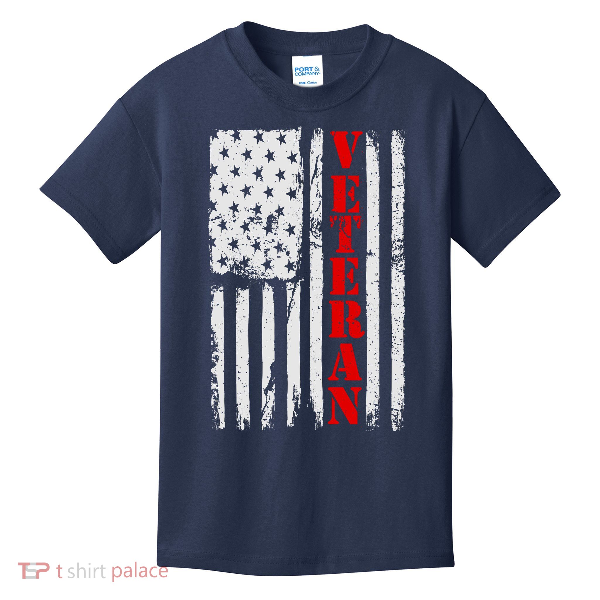 US Veterans Vintage American Flag Kids T-Shirt