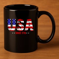 Usa Since 1776 11oz C Handle Ceramic Mug