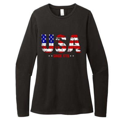 Usa Since 1776 Womens CVC Long Sleeve Shirt