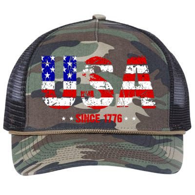 Usa Since 1776 Retro Rope Trucker Hat Cap