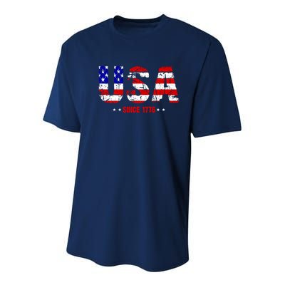 Usa Since 1776 Youth Performance Sprint T-Shirt