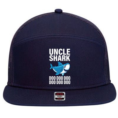 Uncle Shark Doo Doo Doo Matching Family 7 Panel Mesh Trucker Snapback Hat