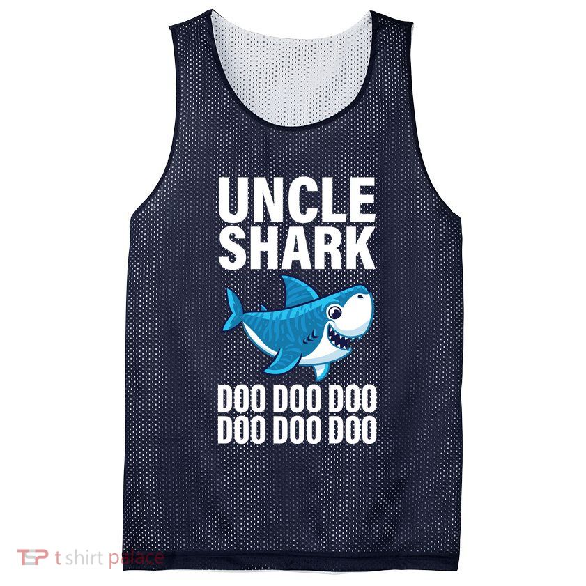 Uncle Shark Doo Doo Doo Matching Family Mesh Reversible Basketball Jersey Tank