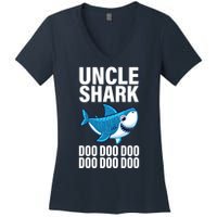 Uncle Shark Doo Doo Doo Matching Family Women's V-Neck T-Shirt