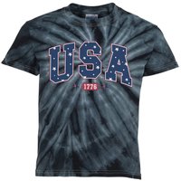 Usa Since 1776 Patriotic American Flag 4th Of July Kids Tie-Dye T-Shirt