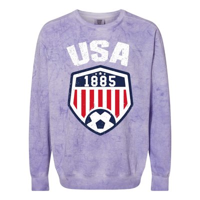 USA Soccer 1885 American Soccer USA Jersey Fan Colorblast Crewneck Sweatshirt