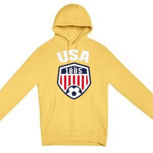 USA Soccer 1885 American Soccer USA Jersey Fan Premium Pullover Hoodie