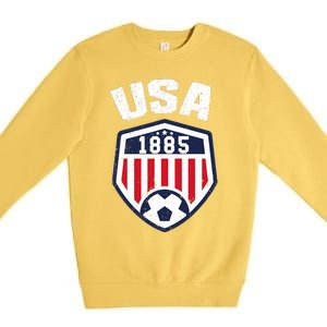 USA Soccer 1885 American Soccer USA Jersey Fan Premium Crewneck Sweatshirt