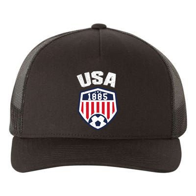 USA Soccer 1885 American Soccer USA Jersey Fan Yupoong Adult 5-Panel Trucker Hat
