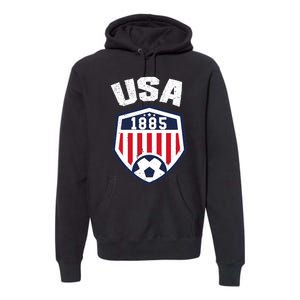 USA Soccer 1885 American Soccer USA Jersey Fan Premium Hoodie