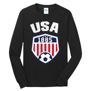 USA Soccer 1885 American Soccer USA Jersey Fan Tall Long Sleeve T-Shirt