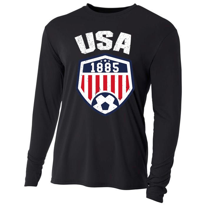 USA Soccer 1885 American Soccer USA Jersey Fan Cooling Performance Long Sleeve Crew