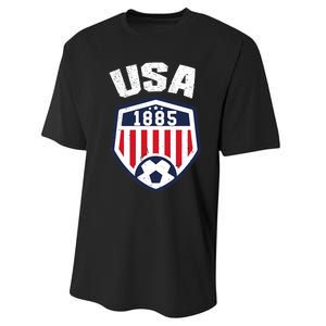 USA Soccer 1885 American Soccer USA Jersey Fan Performance Sprint T-Shirt