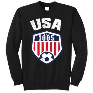 USA Soccer 1885 American Soccer USA Jersey Fan Tall Sweatshirt