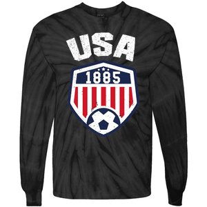 USA Soccer 1885 American Soccer USA Jersey Fan Tie-Dye Long Sleeve Shirt