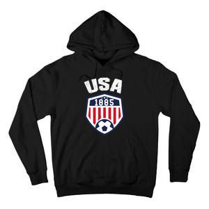 USA Soccer 1885 American Soccer USA Jersey Fan Tall Hoodie