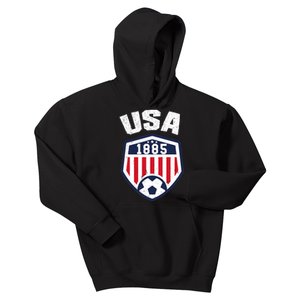 USA Soccer 1885 American Soccer USA Jersey Fan Kids Hoodie