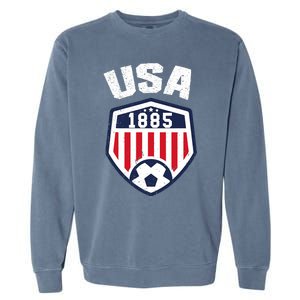 USA Soccer 1885 American Soccer USA Jersey Fan Garment-Dyed Sweatshirt