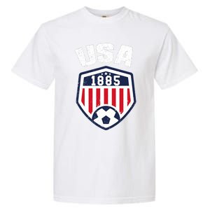 USA Soccer 1885 American Soccer USA Jersey Fan Garment-Dyed Heavyweight T-Shirt