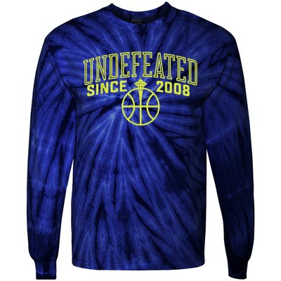 Undefeated Since 2008 Funny Apparel Tie-Dye Long Sleeve Shirt