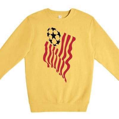 US Soccer Team Flag Ball USA Soccer Premium Crewneck Sweatshirt