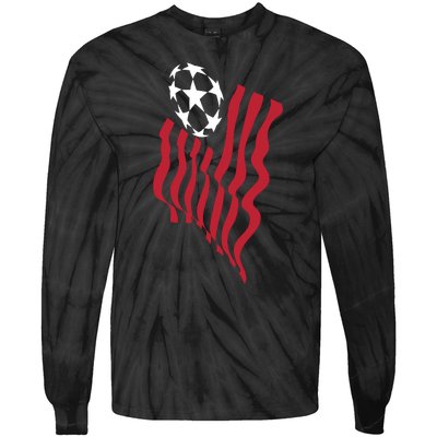 US Soccer Team Flag Ball USA Soccer Tie-Dye Long Sleeve Shirt