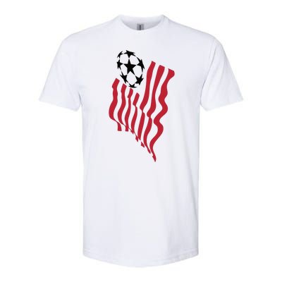 US Soccer Team Flag Ball USA Soccer Softstyle® CVC T-Shirt