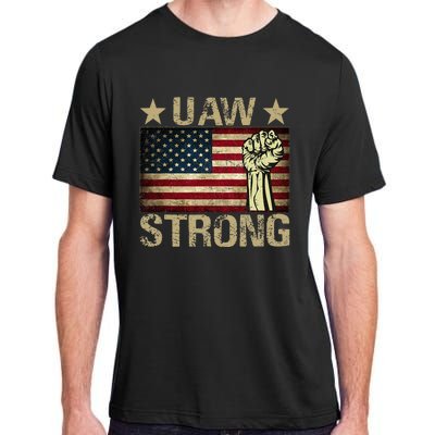 Uaw Strike 2024 United Auto Workers Union Uaw Strong Red Adult ChromaSoft Performance T-Shirt