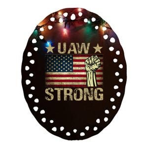 Uaw Strike 2024 United Auto Workers Union Uaw Strong Red Ceramic Oval Ornament