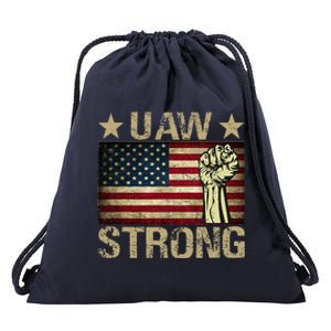 Uaw Strike 2024 United Auto Workers Union Uaw Strong Red Drawstring Bag