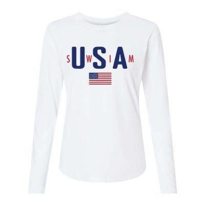 Usa Swim 2024 Womens Cotton Relaxed Long Sleeve T-Shirt