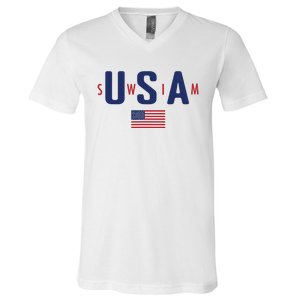 Usa Swim 2024 V-Neck T-Shirt