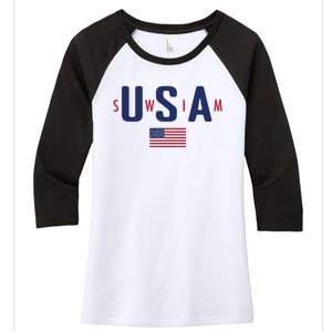 Usa Swim 2024 Women's Tri-Blend 3/4-Sleeve Raglan Shirt