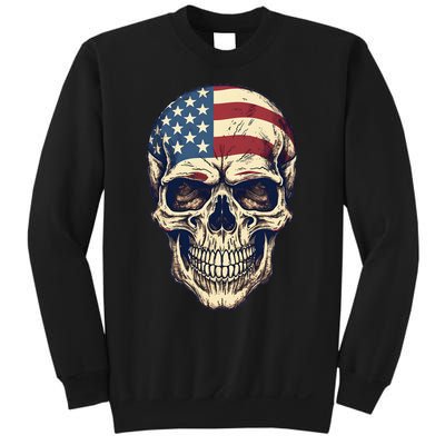 Usa Skull 4th Of Julay Scary Usa Skull Sweatshirt