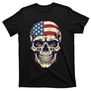 Usa Skull 4th Of Julay Scary Usa Skull T-Shirt